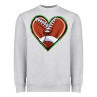 Heather Grey football heart Heavyweight Sweatshirt - texasbilliewilder