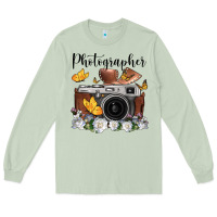 Matcha photographer floral butterfly film roll vintage camera Long Sleeve Tee - FaDigitalArtStudio