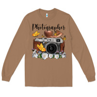 Toasted Coconut photographer floral butterfly film roll vintage camera Long Sleeve Tee - FaDigitalArtStudio
