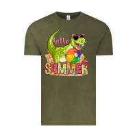 Vintage Olive hello summer rex Vintage Tee - texasbilliewilder