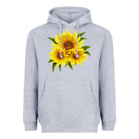 Heather Grey maximillian perennial sunflower Heavyweight Hoodie - LillyAllenDesigns