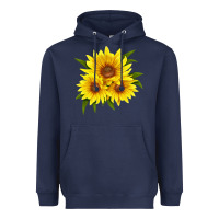 Navy maximillian perennial sunflower Heavyweight Hoodie - LillyAllenDesigns