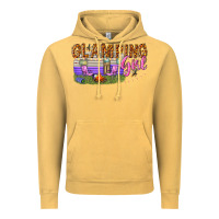 Vintage Mustard glamping girl Vintage Hoodie - texasbilliewilder