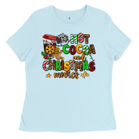 Baby Blue hot cocoa and christmas movies Ladies Tee - AdoDesignShop