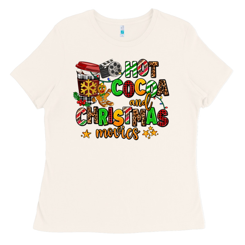 Hot Cocoa And Christmas Movies Ladies Tee by AdoDesignShop | Teevron