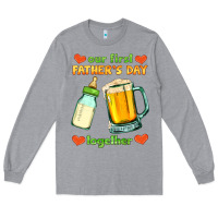 Heather Grey our first father's day together Long Sleeve Tee - HRA Design Shop