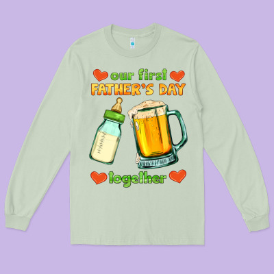 Our First Father's Day Together Long Sleeve Tee Designed By Hra Design Shop