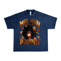Navy melanin poppin Urban Heavy Tee - Zillion Design Studio