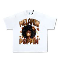 White melanin poppin Urban Heavy Tee - Zillion Design Studio