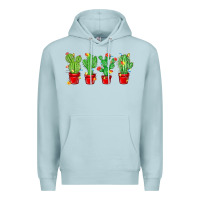 Blue Mist Christmas Cactuses Premium Hoodie - MaliasSmallBusiness