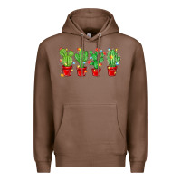 Chestnut Christmas Cactuses Premium Hoodie - MaliasSmallBusiness