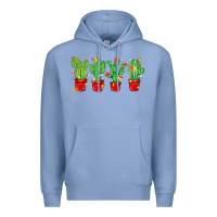 Colony Blue Christmas Cactuses Premium Hoodie - MaliasSmallBusiness