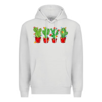 Dove Grey Christmas Cactuses Premium Hoodie - MaliasSmallBusiness