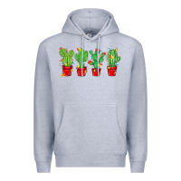 Heather Grey Christmas Cactuses Premium Hoodie - MaliasSmallBusiness