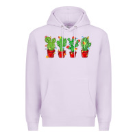 Lilac Christmas Cactuses Premium Hoodie - MaliasSmallBusiness