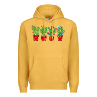 Mustard Christmas Cactuses Premium Hoodie - MaliasSmallBusiness
