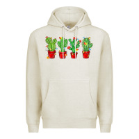 Oatmeal Heather Christmas Cactuses Premium Hoodie - MaliasSmallBusiness
