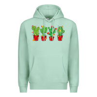 Seafoam Christmas Cactuses Premium Hoodie - MaliasSmallBusiness