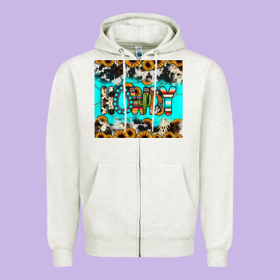 Howdy Zipper Hoodie Designed By Jahusdesignshop