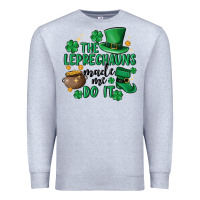 Heather Grey the leprechauns made me do it Premium Sweatshirt - MaliasSmallBusiness
