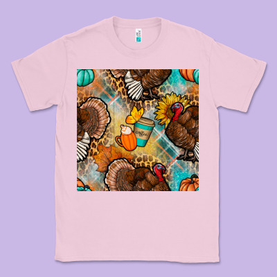 Thanksgiving Turkey Seamless Pattern Classic Tee Designed By Bundleandbundleshop
