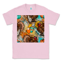 Bubblegum Pink thanksgiving turkey seamless pattern Classic Tee - BundleAndBundleShop