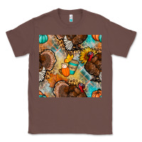 Chestnut thanksgiving turkey seamless pattern Classic Tee - BundleAndBundleShop