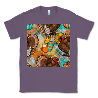 Lavender thanksgiving turkey seamless pattern Classic Tee - BundleAndBundleShop