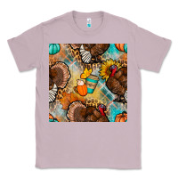 Lilac thanksgiving turkey seamless pattern Classic Tee - BundleAndBundleShop