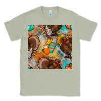 Matcha thanksgiving turkey seamless pattern Classic Tee - BundleAndBundleShop