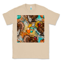 Mushroom thanksgiving turkey seamless pattern Classic Tee - BundleAndBundleShop