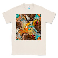 Natural thanksgiving turkey seamless pattern Classic Tee - BundleAndBundleShop