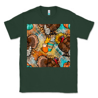 Sports Green thanksgiving turkey seamless pattern Classic Tee - BundleAndBundleShop