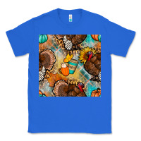 True Royal thanksgiving turkey seamless pattern Classic Tee - BundleAndBundleShop