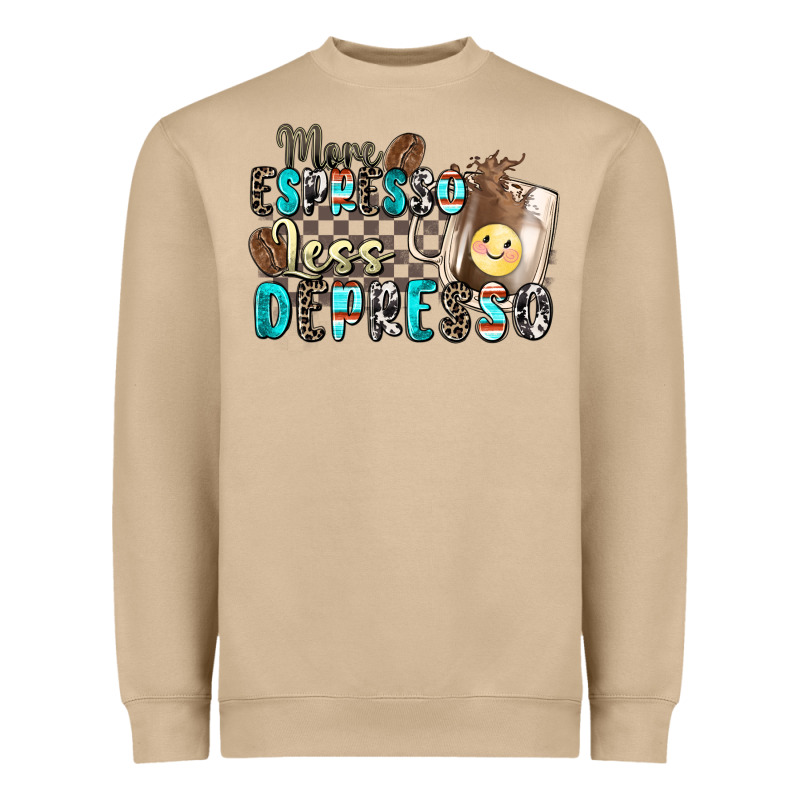 More Espresso Less Depresso Heavyweight Sweatshirt by Zillion Design Studio | Teevron