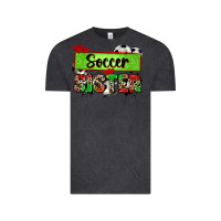 Vintage Black soccer sister with leopard Vintage Tee - Zillion Design Studio