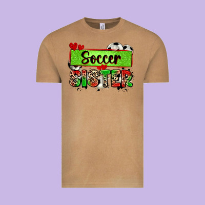 Soccer Sister With Leopard Vintage Tee Designed By Zillion Design Studio