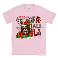Bubblegum Pink fa la la la la christmas santa claus coffee cup Classic Tee - FaDigitalArtStudio