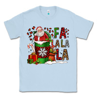 Dusty Blue fa la la la la christmas santa claus coffee cup Classic Tee - FaDigitalArtStudio