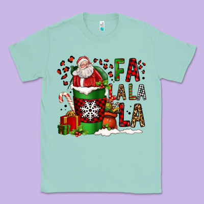 Fa La La La La Christmas Santa Claus Coffee Cup Classic Tee Designed By Fadigitalartstudio