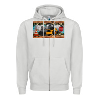 Dove Grey steam roller sippy cup Zipper Hoodie - Artiststas