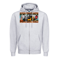 Heather Grey steam roller sippy cup Zipper Hoodie - Artiststas