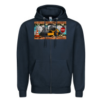 Navy steam roller sippy cup Zipper Hoodie - Artiststas