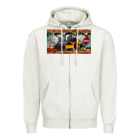Oatmeal Heather steam roller sippy cup Zipper Hoodie - Artiststas