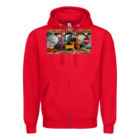 Red steam roller sippy cup Zipper Hoodie - Artiststas