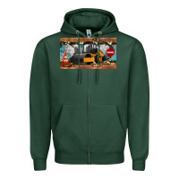Sports Green steam roller sippy cup Zipper Hoodie - Artiststas
