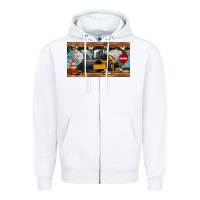 White steam roller sippy cup Zipper Hoodie - Artiststas