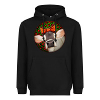 Black Christmas Cow, Heavyweight Hoodie - Jasminsmagicworld