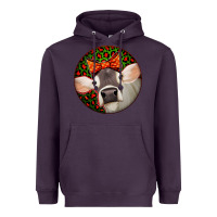 Plum Christmas Cow, Heavyweight Hoodie - Jasminsmagicworld