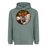 Sage Christmas Cow, Heavyweight Hoodie - Jasminsmagicworld